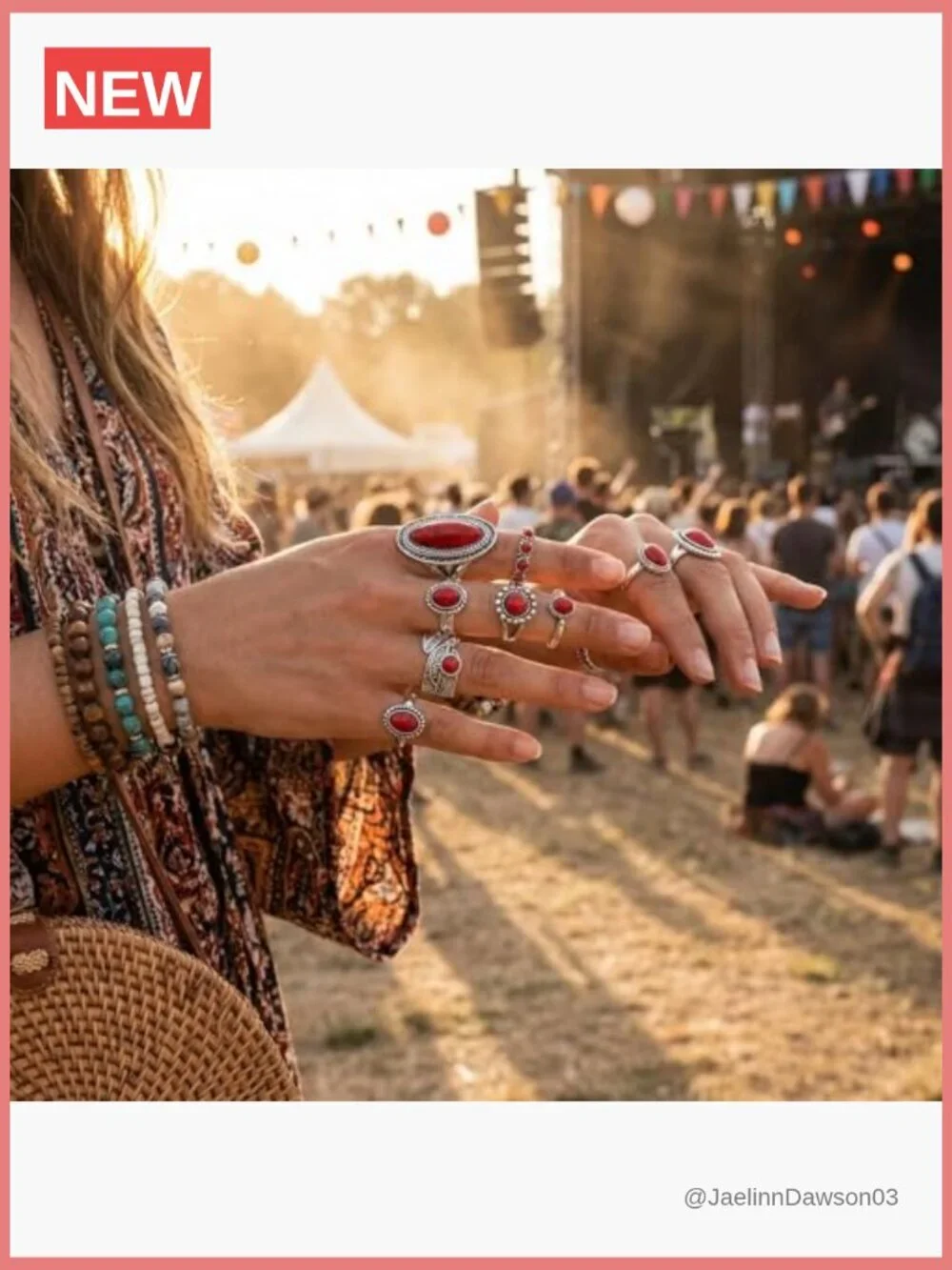 8-Piece Boho Stacking Ring Set - Statement Midi Knuckle Bands